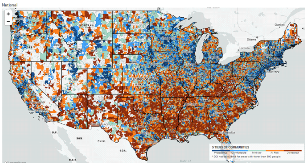Bank Desert Map of the United States